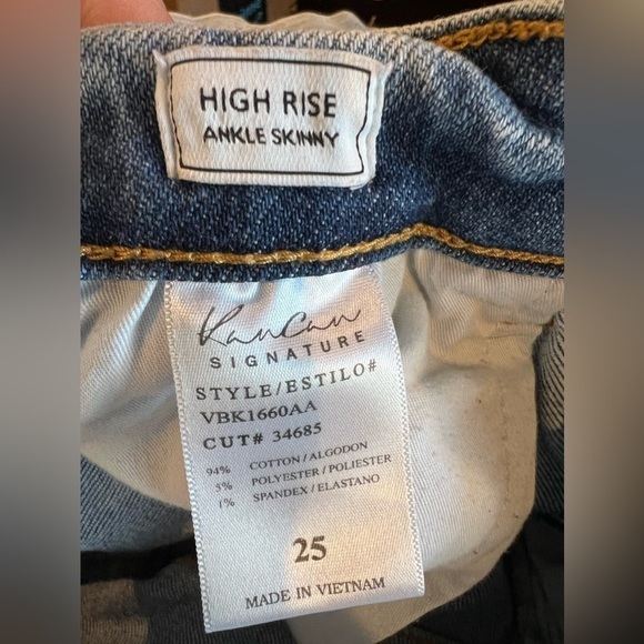 B8.12 KanCan High Rise Ankle Skinny Jeans Distress Size 25 ā¢Rise 10 ⢠Inseam23 - Picture 5 of 10